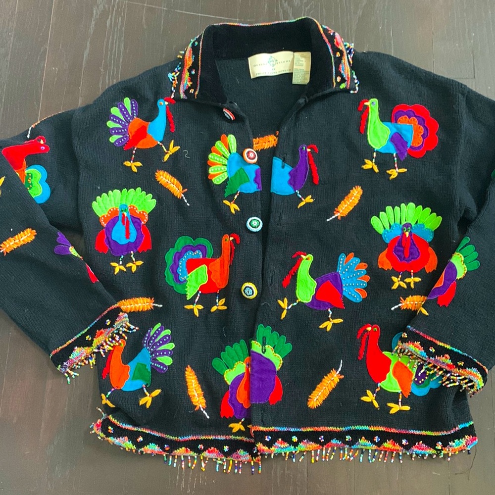 SOUTHWESTERN TURKEY CARDIGAN SWEATER